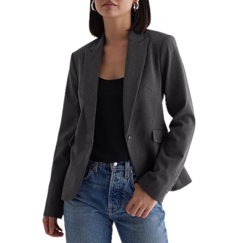 Express Black & White Cropped Blazer